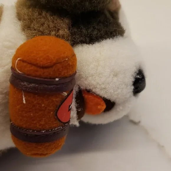 Vintage Saint Bernard Dog Rescue dog plush stuffed animal bag 6" tall by 9"wide - Picture 7 of 10